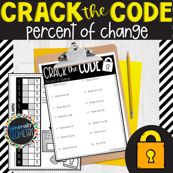 Preview of Percent of Change Crack the Code Worksheet | Increase Decrease