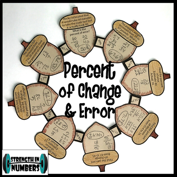 Preview of Percent of Change & Error Thanksgiving Fall Acorn Wreath