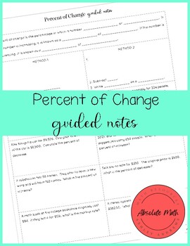 Preview of Percent of Change Guided Notes