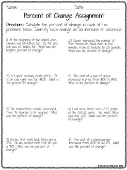 percent of change assignment