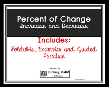 Preview of Percent of Change Math Foldable:  Increase and Decrease