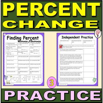 Preview of Percent of Change - Practice Worksheets (3)