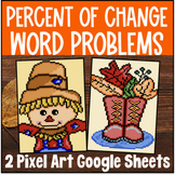 Percent of Change Word Problems Pixel Art | Increase & Dec