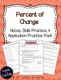 Percent of Change using a Proportion - Notes, Practice, an