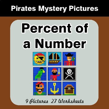 Percent of Number - Color-By-Number Math Mystery Pictures