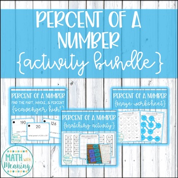 Preview of Percent of a Number Activity Mini-Bundle - Find Part, Whole, or Percent