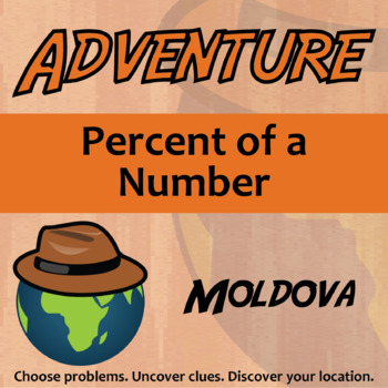 Preview of Percent of a Number Activity - Printable & Digital Moldova Adventure Worksheet