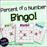 Percent of a Number Math Bingo - Math Review Game