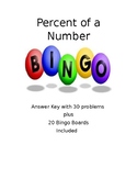 Percent of a Number Bingo with 20 Pre-Filled Bingo Boards!