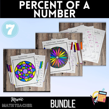 Preview of Percent of a Number Bundle - Lesson & Color By Number