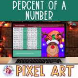 Percent of a Number Christmas 6th Grade Math Winter Pixel 