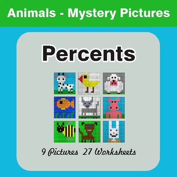 Percent of a Number - Color-By-Number Math Mystery Pictures