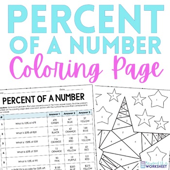 Preview of Percent of a Number Math Activity | Coloring Worksheet