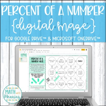 Preview of Percent of a Number DIGITAL Maze Activity for Google Drive and OneDrive