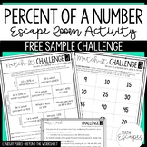 Percent of a Number Escape Room Activity - FREE CHALLENGE