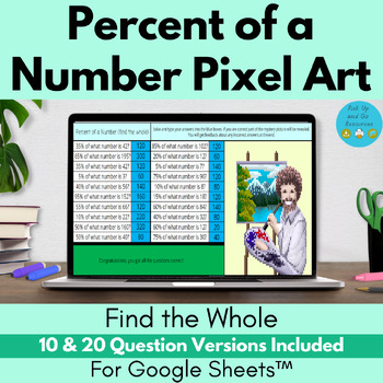 Preview of Percent of a Number | Find the Whole Pixel Art Math Mystery Picture