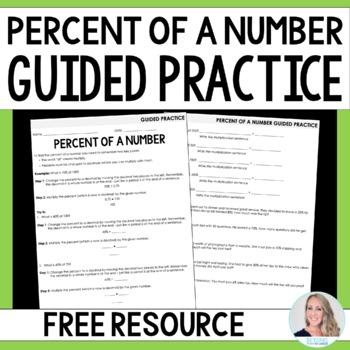 Preview of Percent of a Number Guided Practice - Free Activity