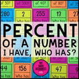 Percent of a Number - I Have Who Has Game