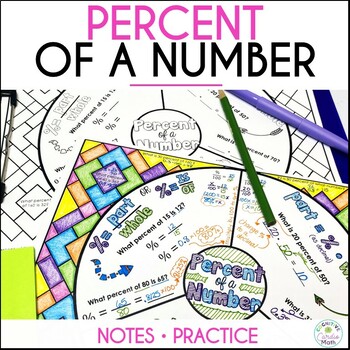 Preview of Percent of a Number Doodle Math Wheel Guided Notes and Practice