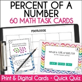 Percent of a Number Print and Digital Task Cards