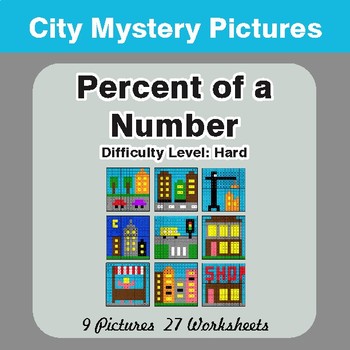 Percent of a number - Color-By-Number Math Mystery Pictures