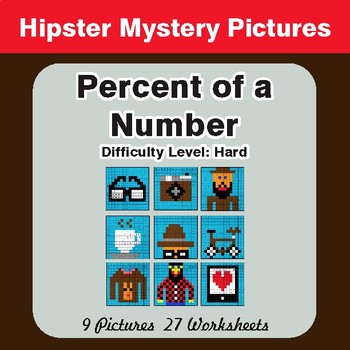 Percent of a number - Color By Number Math Mystery Pictures