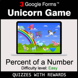 Percent of a number - EASY | Unicorn Game | Google Forms |