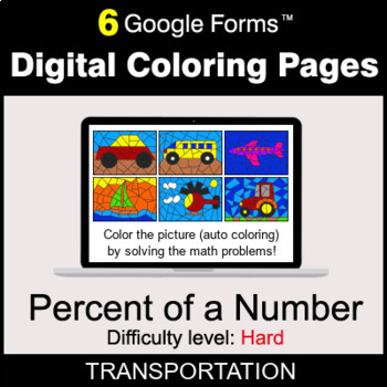Preview of Percent of a number - Hard - Digital Coloring Pages | Google Forms