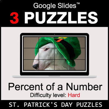Preview of Percent of a number - Hard - Google Slides - St. Patrick's Day Puzzles
