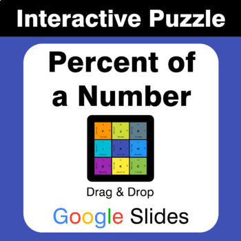 Preview of Percent of a number - Puzzles with GOOGLE Slides