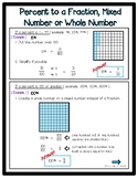 Percent to a Fraction, Mixed Number, or Whole Number