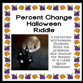 Preview of Percentage Change Halloween Riddle