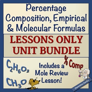 Preview of Percentage Composition, Empirical & Molecular Formulas LESSONS ONLY BUNDLE