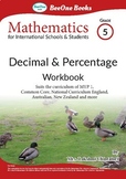 Grade 5 Decimal & Percentage workbook of 35 pages from Bee