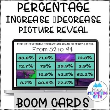 Preview of Percentage  Picture Reveal Boom Cards--digital Task Cards