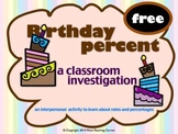 FREE Percentage Investigation - A Birthday Interactive Activity