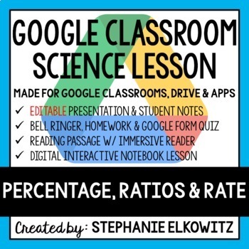 Preview of Percentage, Ratios and Rate Google Classroom Lesson