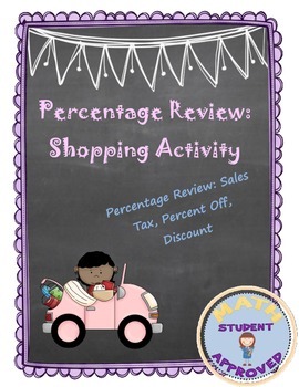 Preview of Percentage Review; Sales Tax, Percent Off, Discount; Fun Shopping