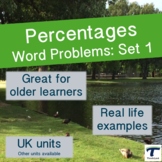 Percentage Word Problems Set 1 (UK units)