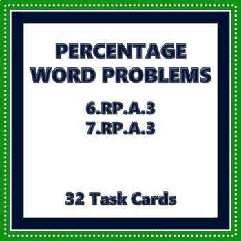 Preview of Percentage Word Problems Task Cards