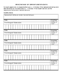 Percentage of Opportunities to Respond Data Sheet