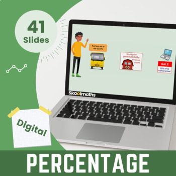Preview of Percentages - 4th Grade Digital Math Lesson and Activities