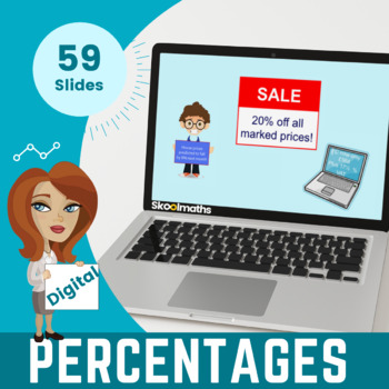 Preview of Percentages - 5th Grade Interactive No-Prep Math Lesson and Activities