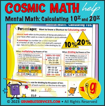 Preview of Mental Math & Number Sense: Percentages & Powers of Ten • Calculating 10% & 20%