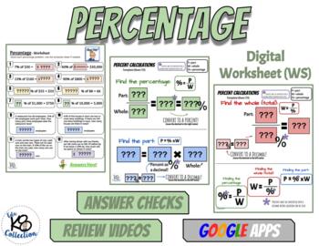 Preview of Percentages - Digital Worksheet