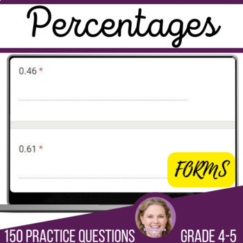 Preview of Percentages Math Review Assessments 4th and 5th Grade Digital Resources