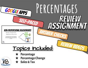 Preview of Percentages - Review (digital) Assignment