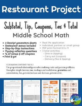 Preview of Percentages: Subtotal, Tip, Coupons, Tax, Delivery Fees & Totals - Menu Project