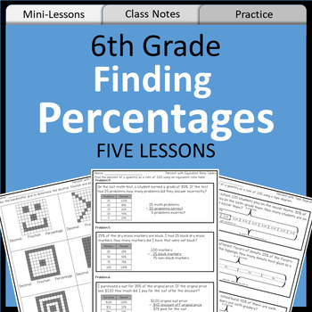 Preview of Finding Percentages Unit for 6th Grade