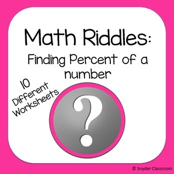Preview of Finding Percent of a Number Math Riddles